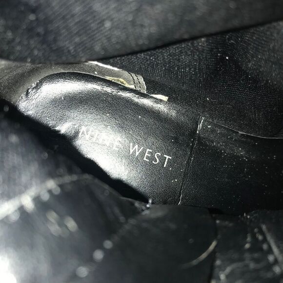 NINE WEST Timothea Black Leather Moto boots size 7.5 - Picture 6 of 8